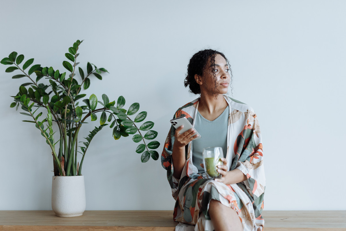 Black woman thinking