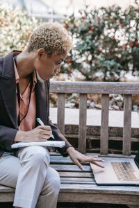 goal setting black girl working