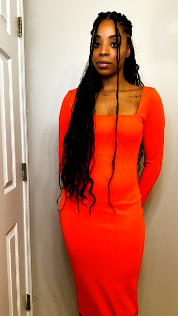 red dress work attire