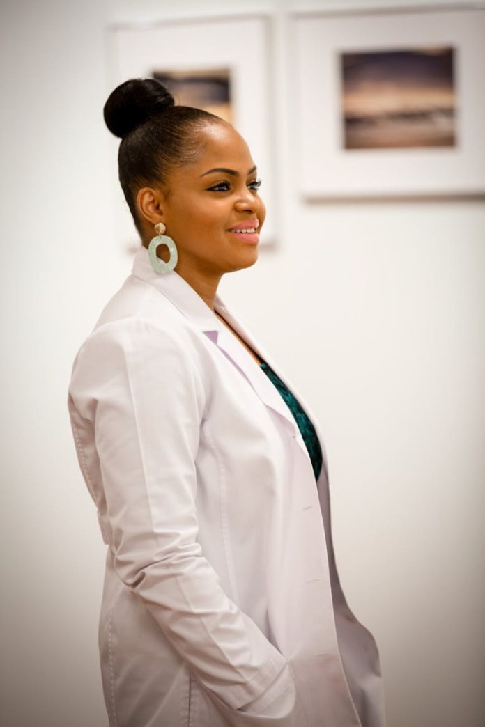 woman in white medical robe